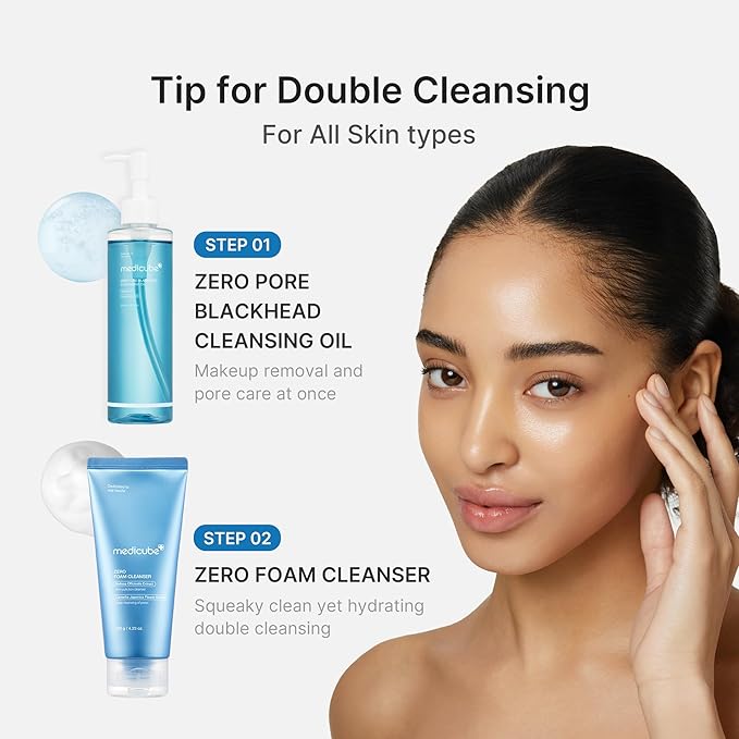 medicube Zero Pore Blackhead Cleansing Oil | Makeup Remover for all skin types, Daily Moisture Facial Cleanser, Low-Irritation | Korean Skin Care (205ml / 6.93 fl.oz)
