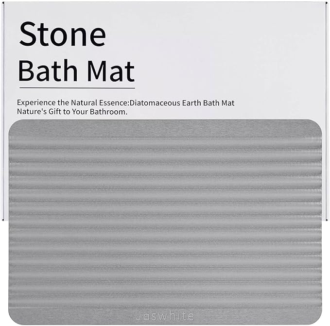Stone Dish Drying Mat - Large Foldable Marbled Quick Drying Dish Mats, Stone Coasters Set of 4 Collapsible Ultra Absorbent Diatomaceous Earth Mats for Kitchen Counter Bathroom (Grey_Rectangle)