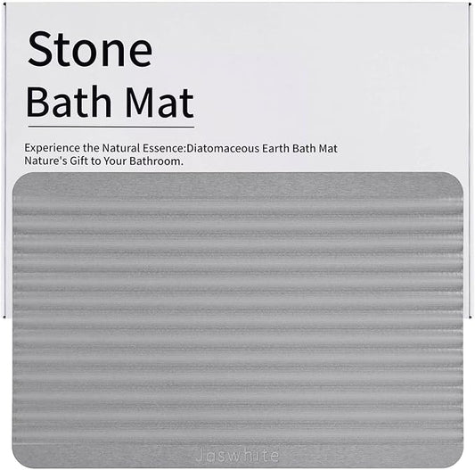 Stone Dish Drying Mat - Large Foldable Marbled Quick Drying Dish Mats, Stone Coasters Set of 4 Collapsible Ultra Absorbent Diatomaceous Earth Mats for Kitchen Counter Bathroom (Grey-REC)