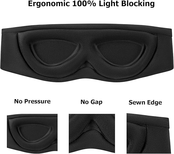 ALASKA BEAR Sleep Mask for Men and Women, Machine Washable Eye Mask for Sleeping Side/Back/Stomach 100% Blackout, Headband Design (I Love Sleep)