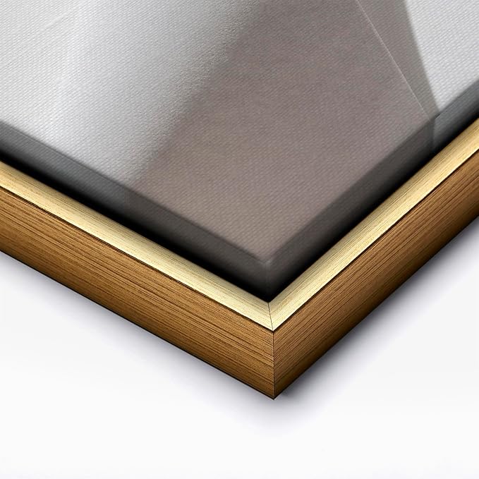 Monem Art Minimalist Folded Paper Abstract Print - Scandinavian Neutral Texture Art Poster - Wall Decor for Living Room, Bedroom or Office - 18x24 Gold Framed CANVAS Wall Art by Mareike Bohmer