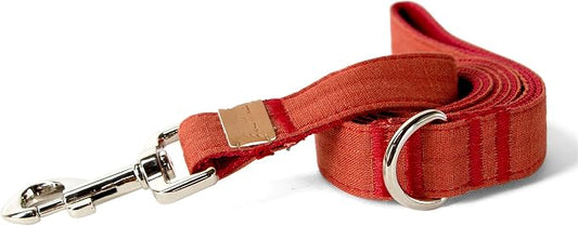 Sam and Maui Linen Blend Dog Leash with D-Ring, 4.5 FT Walking Lead for Large Dog, Rust L