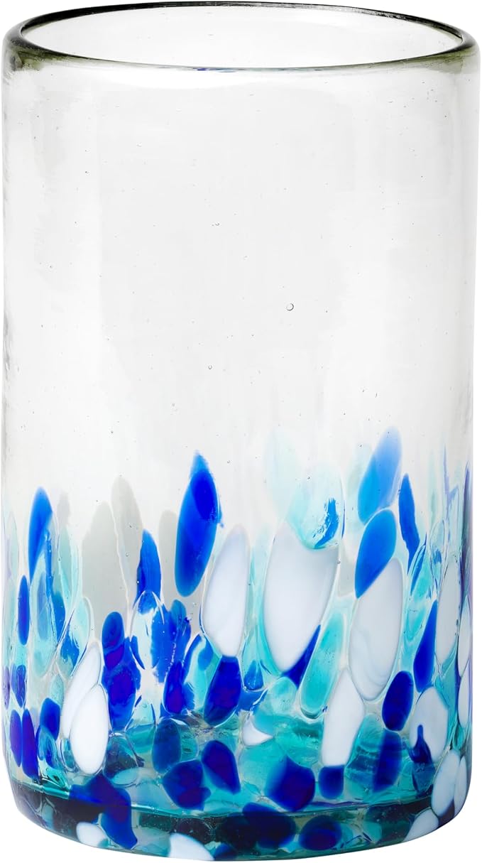 10 Strawberry Street Bahia Hiball Handblown Mexican Glass, Set of 6