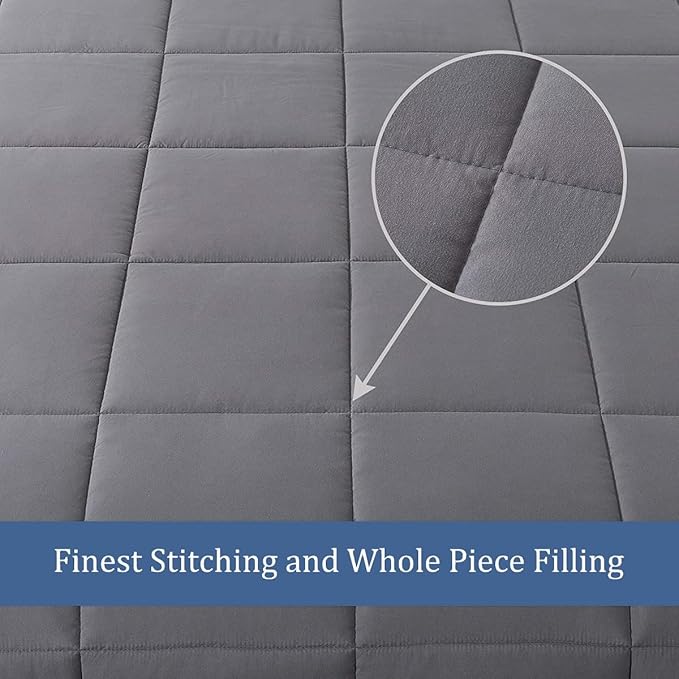 MAPLE DOWN Soft Super King Plus Size Comforter Duvet Insert-Down Alternative Comforter Quilted with Corner Tabs-Lightweight Fluffy Breathable Machine Washable (Gray, 128“x120“)