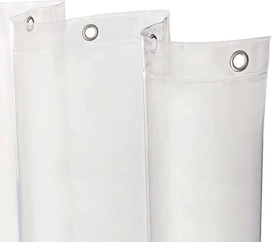 Kenney – Microban PEVA Shower Curtain Liner, Waterproof Medium-Weight Design with Rust-Resistant Metal Grommets & Weighted Magnetic Hem, 70" x 72", Clear