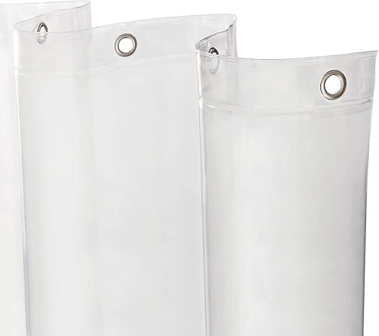 Kenney KN61455 Heavyweight 8 Gauge Waterproof PEVA Shower Curtain Liner with Rust-Resistant Metal Grommets and Weighted Magnetic Hem for Bathroom, 70" W x 72" H, Clear