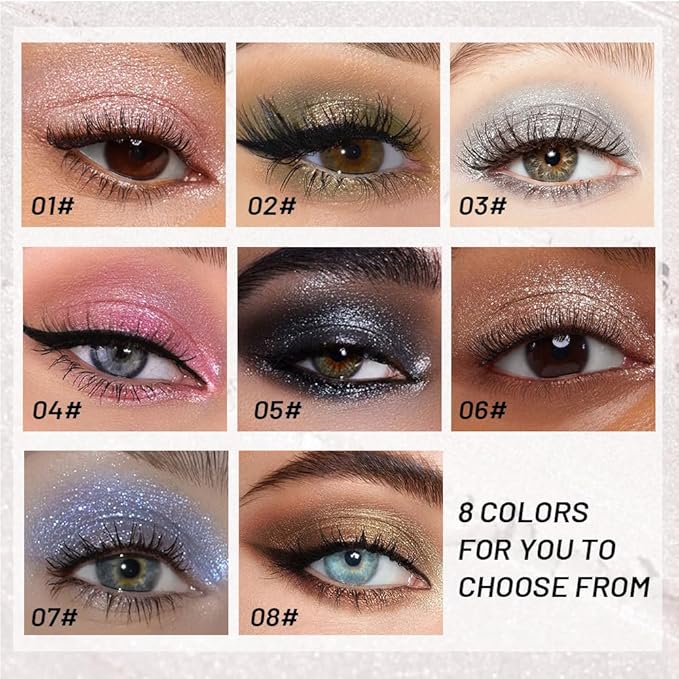 Sliver White Single Shimmer Glittle Eye shadow Palette Makeup, Single Shimmer Eyeshadow for Older Women, High Pigment Natural Sombras Crema Para Ojos, Talc, Paraben & Cruelty Free (03#Sliver White)