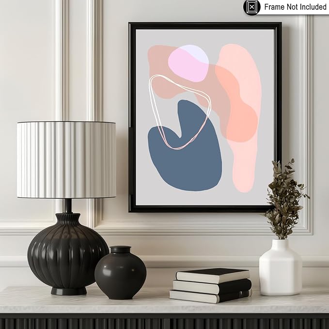 Monem Art Abstract Organic Shapes Print - Minimal Scandinavian Line Art Poster - Wall Decor for Living Room, Bedroom or Office - 24x32 Unframed Wall Art by Mareike Bohmer