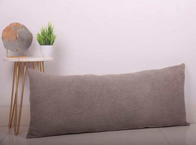 Trade Star Designer Lumbar Throw Cushion Case 100% Cotton Pillow Cover Handcrafted Cushion Cover Mudcloth Pillow Case Authentic Mudcloth Spring Fall Decor Modern (Grey Solid 14X36 INCHES)