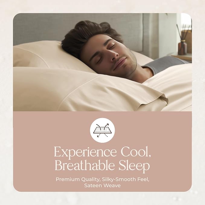 100% Organic Cotton Pillow Cases Queen Size Set of 2-100% Cotton Pillowcases GOTS Certified 300 Thread Count - Naturally Cooling Comfortable Breathable & Soft Pillow Cases (Dune, Queen)