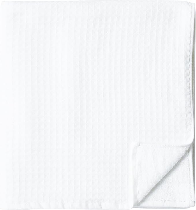 UCHINO Waffle Twist Cotton Weave Bath Towel for Bathroom Lightweight Absorbent Quick Dry Honeycomb Texture Solid Terry Loop Reverse 30" x 60", 1 Bath Towel, Orchid Purple