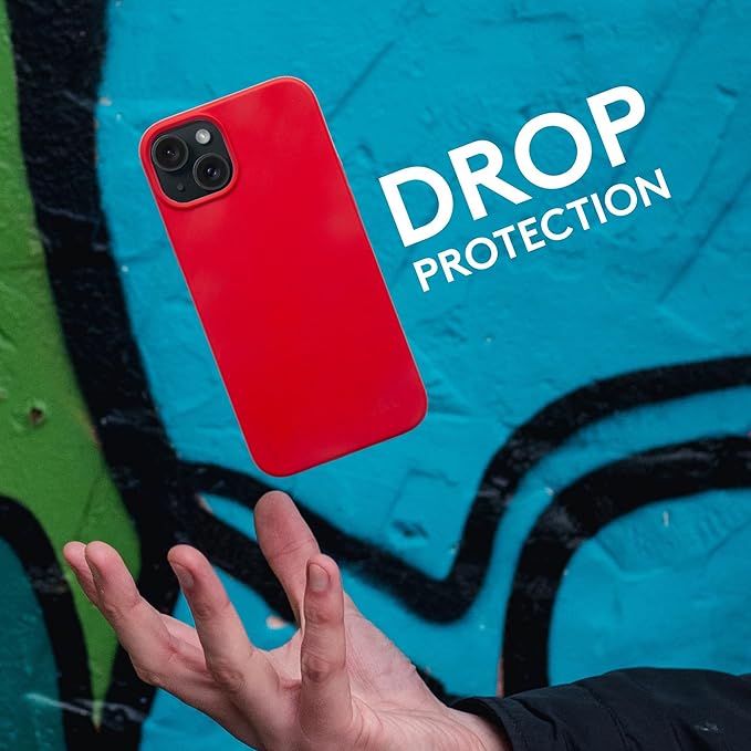 LOAM & LORE Biodegradable Phone Case for iPhone 15 Plus, Plastic Free Eco Friendly Phone Case, Plant Based Compostable iPhone 15 Plus, Premium Zero-Waste Phone Cover (Red)