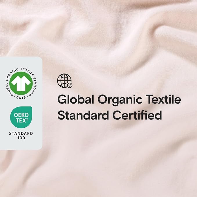 SIJO Premium Stone Washed Organic French Linen Duvet Cover, GOTS Certified Organic, Small Batch Sourced from Normandy, Best Cooling Linen Sheet Award by Sleep Foundation (Blush, King/Cal King)