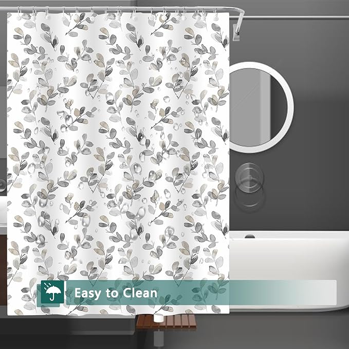 Shower Curtain Liner, 5G Shower Liners with 12 Rustproof Metal Grommets and Weighted Magnets, Waterproof Duty Shower Curtains for Shower Bathroom 72 x 72