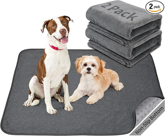 Washable Dog Pee Pads 36x48 2Pack Reusable Whelping Pads, Absorb Dog Mats Non-Slip Puppy Training Pads for Whelping, Potty, Training, Playpen, Crate