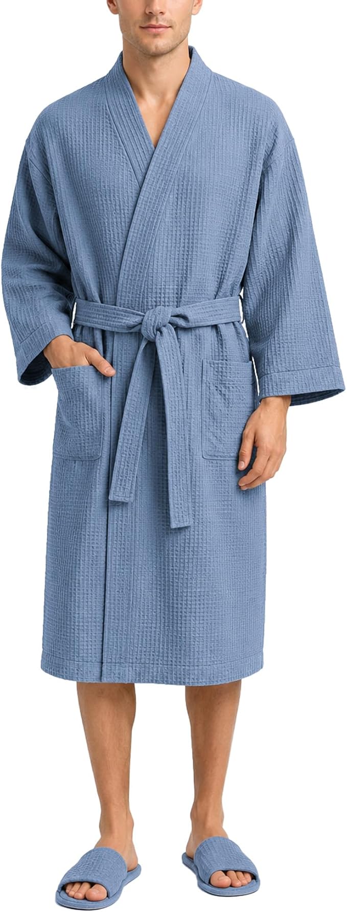 Lightweight Waffle Robe - Soft Cotton Bathrobe Spa Bathrobe for Daily Wear Home & Hotel
