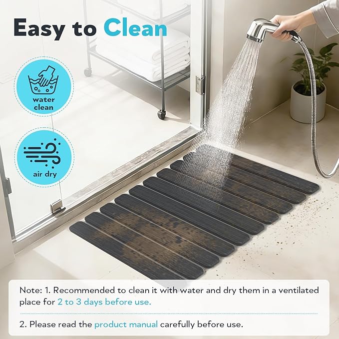 Stone Drying Mat for Kitchen Counter Countertop - Diatomaceous Earth Dish Drying Mat Foldable, Quick Dry Water Absorbent Stone Bath Mat for Bathroom, with Towel Non Slip Pad Sandpapers, 24"×16"