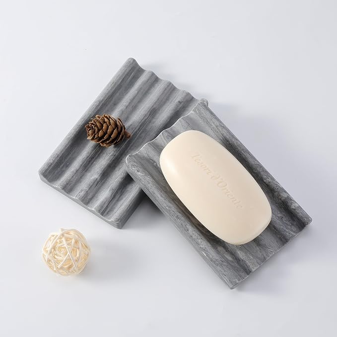 Koville Palissandro Blue Marble Soap Dish for Shower, Bar Soap Holder