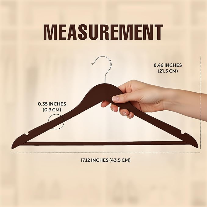 Utopia Home Premium Wooden Hangers 20 Pack - Durable & Slim Coat Hanger - Suit Hanger with 360-Degree Rotatable Hook - Wood Hangers with Shoulder Grooves (Brown Color)