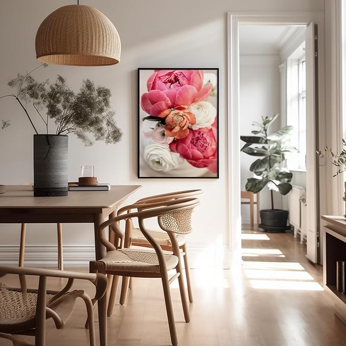 Monem Art Pink Peony Floral Macro Photography Print - Romantic Flower Art Poster - Wall Decor for Living Room, Bedroom or Office - 30x40 Unframed Wall Art by Mareike Bohmer