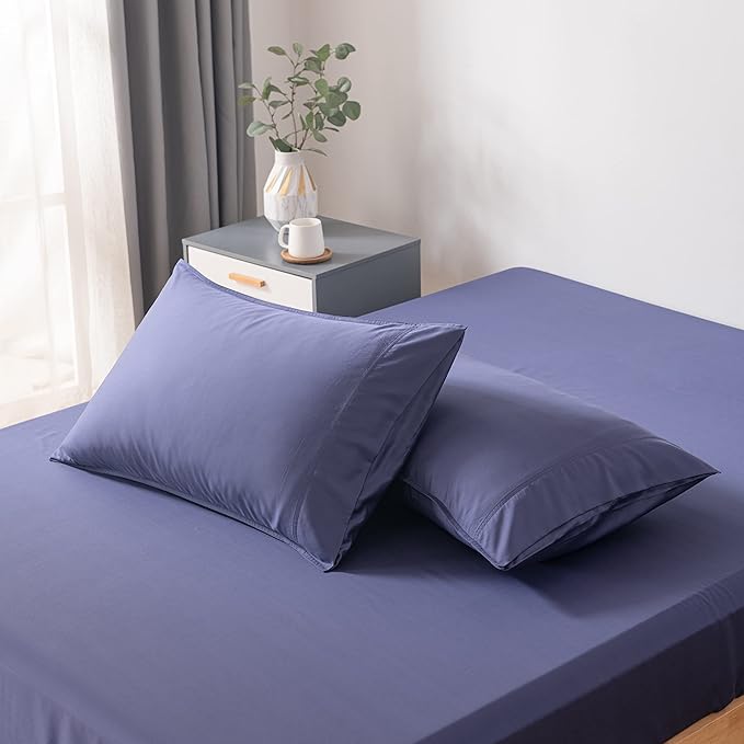 Bella Coterie | Luxury Bamboo Viscose Standard Size Pillowcase Set | 100% Organically Grown | Ultra Soft | Cooling | 2 Pcs [Twilight Blue]