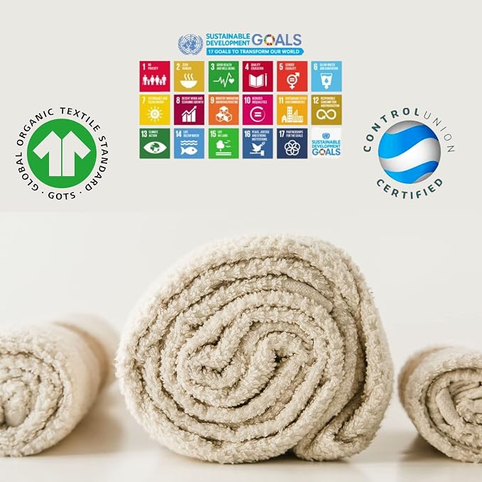 Hemp Bath Towel Set - 4pcs Fast Drying Organic Cotton Blend, Spa Quality Absorbent Towels, 55% Hemp & 45% Organic Cotton, 28" x 55", White