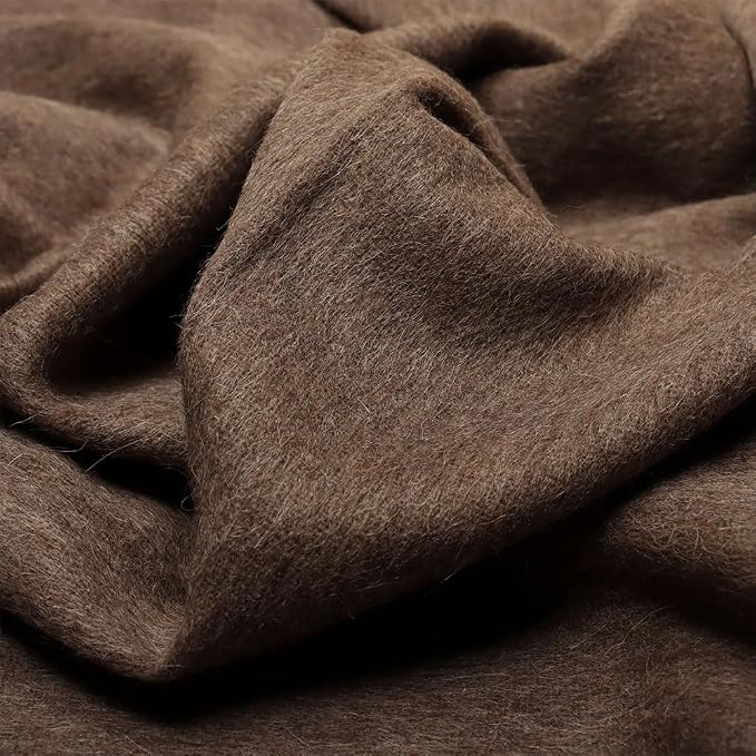 Superfine Alpaca Wool Throw Blanket - Lightweight Alpaca Merino Wool Throw Blankets for Using Indoors or Outdoors | Soft Peruvian Alpaca Blanket Wool Blanket Solid Color 72" x 60" (Taupe)