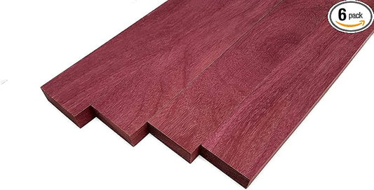 Woodchucks Wood 3/4 Inch x 2 Inch x 16 Inch Solid Purpleheart Lumber Boards as Cutting Board Wood (6 Pack)