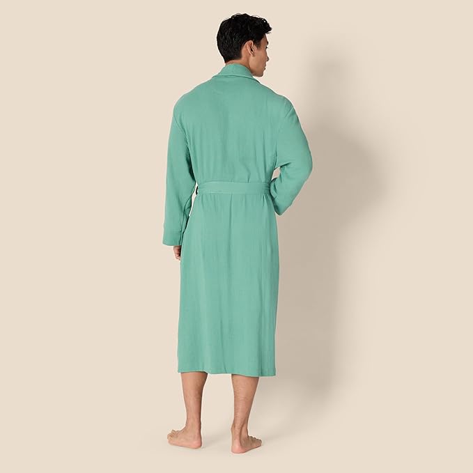 Amazon Essentials Men's Lightweight Cotton Waffle Bathrobe (Available in Big & Tall)