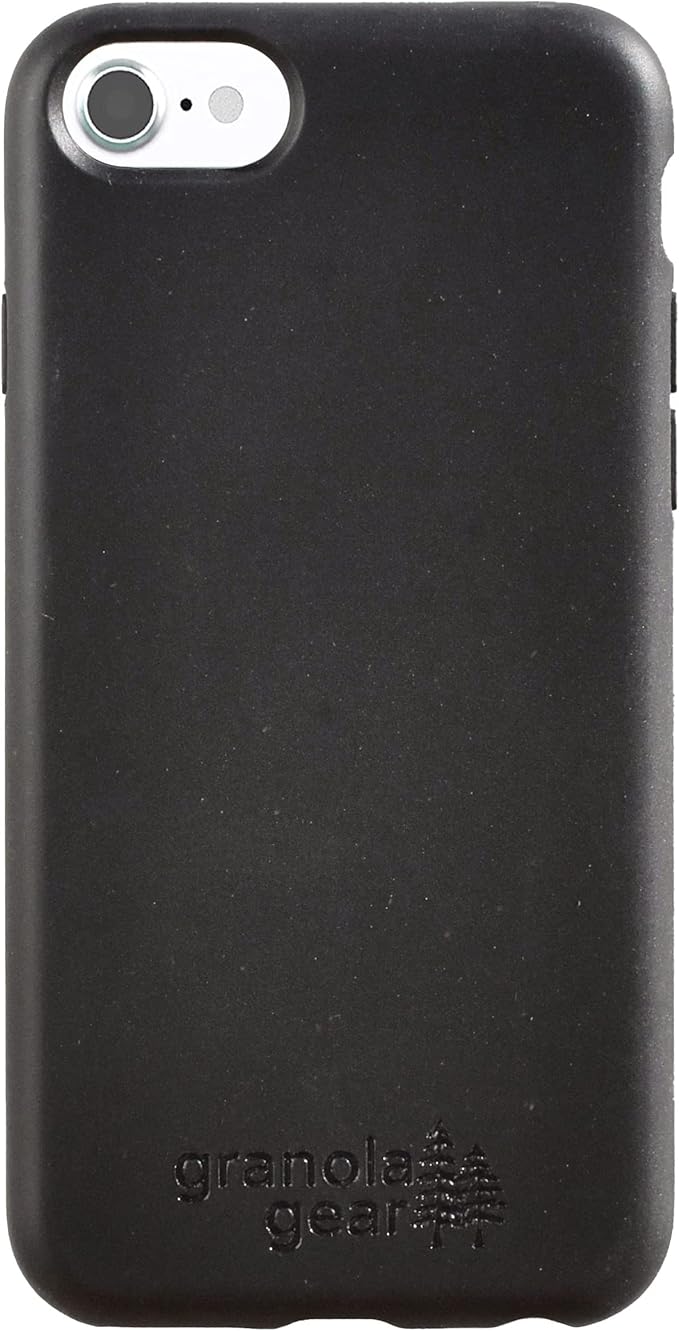 Eco by GranolaGear - Eco-Friendly Phone Case for iPhone 6/6s/7/8/SE - Biodegradable, Compostable, Plastic-Free, Made from Plants - Black Stone