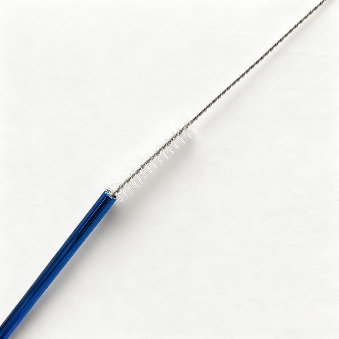 10 Pcs Stainless Steel Straws, Reusable Drinking Straws, Bent Metal Straw Sets with 2 Pcs Cleaning Brushes (Blue, 8.5 Inch)