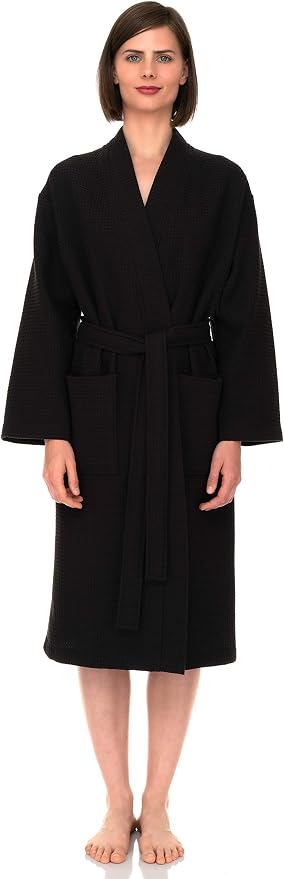 TowelSelections Women's Waffle Bathrobe 100% Cotton Soft Kimono Spa Bath Robe
