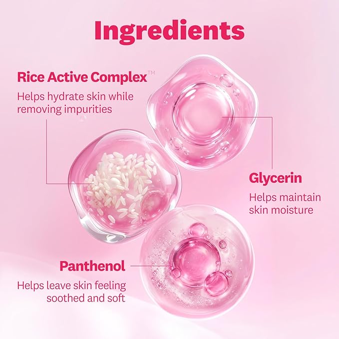 The Face Shop Rice Water Bright Micellar Water, Hydrating Face Cleanser and Makeup Remover, with Rice Active Complex™, Gentle for Sensitive Skin, 16.9 fl. oz