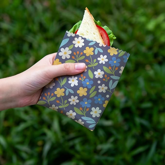 Reusable Beeswax Wrap, 9 Pack Eco-Friendly Beeswax Wraps For Food, Organic, Sustainable, Biodegradable, Zero Waste, Plastic-Free Food Storage, 1XL, 3M, 5S (Butterfly, Floral & Leaves)