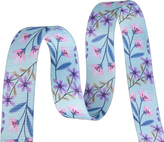 Mihqy Dog Collar and Leash Set with Bohemia Floral Tribal Geometric Patterns - Soft Ethnic Style Collar Adjustable for Small Medium Large Dogs(Pink + Purple Floral Set,L)