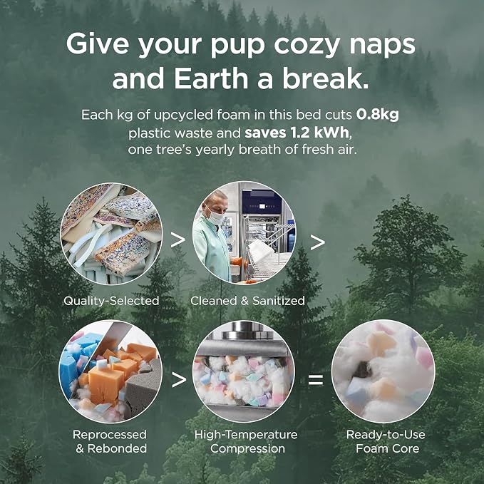 Bedsure ComfyFleece™ Cute Dog Bed, Large Sized Dog Crate Pillow 35x22 Cream | Aesthetic Crate Bed for Balanced Support Cute Chopped Foam Pad with Removable Washable Cover Non-Slip Waterproof Cozy Pet Mat