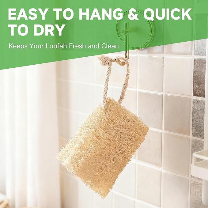 Natural Loofah Sponges – 4 Pack for Shower & Bath – Eco-Friendly Exfoliation, Body Scrubber,wash the Dishes, & Pet Grooming – Biodegradable, Chemical-Free