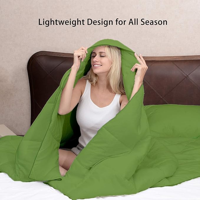 All Season Hypoallergenic Luxurious Down Alternative Cotton Comforter, Ultra-Soft 750 Fill-Power California King Size Measure 102" x 96", Moss