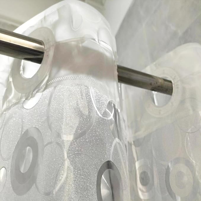 PEVA Shower Curtain Liner BaJiaoYe for Bathroom Shower Curtain,72" x 72 (Frosted Bubble)