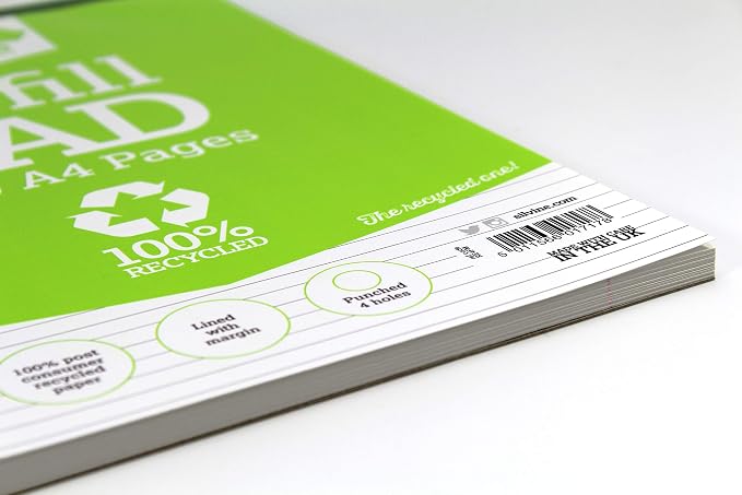 Silvine Everyday Refill Pad Recycled Wirebound Ruled Margin 160pp 70gsm A4 Ref RE4FM [Pack of 6]