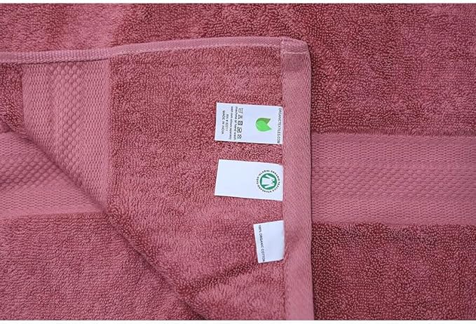 ORGANIC TEXTILES Organic Cotton Bath Towel for Comfort and Absorption, GOTS Certified, Rose Burgundy, Set of 2