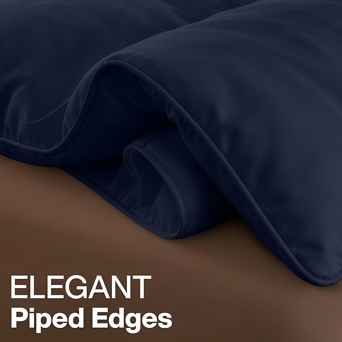 Utopia Bedding Twin Comforter Duvet Insert, Quilted Navy Comforter with Corner Tabs, Box Stitched Down Alternative Comforters Twin Size 64 x 88 inches