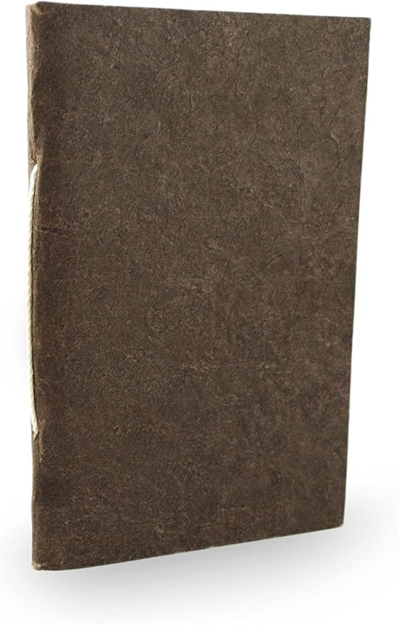 Nepali Companion Pocket Notebook with Handmade Paper and Vegetable-Dyed Cover, Vintage Composition Notebook for Office, School, and Home, 3.5x5 inch Handcrafted in Nepal (Small, Dark Walnut)