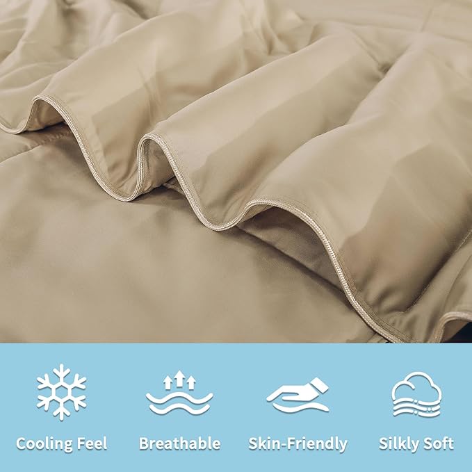 NEXHOME PRO Viscose from Bamboo Comforter Queen Cooling Lightweight Duvet Insert, Organic Natural Summer Bedding Blanket for Hot Sleepers,8 Corner Tabs 90" L x90 W