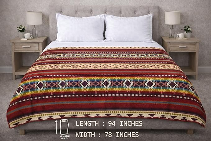 Alpaca Wool Blanket Queen 94x78 in | Ultra Soft, Non-Itchy & Breathable | Premium Alpaca Blanket | Warm, Hypoallergenic Natural Fiber | Handmade Luxury Throw for Bed or Sofa (Fire Red)