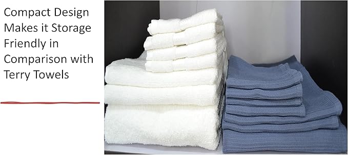 Waffle Bath Towel Set, Organic Cotton,GOTS Certified, Folkstone Grey Super ABSORBANT & Quick Dry, NO SOFTENERS, Environment Friendly,1xBATH58x30.5, 2xHAND29x20, 4xFACE12x12INCH