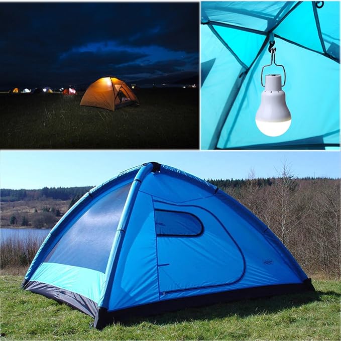ABZXT Solar Powered Lamp Remote Control Portable Led Bulb Lights Solar Energy Panel Led Lighting for Camp Tent Night Fishing Emergency Lights Flash 350LM(Pack of 2+Remote Control)