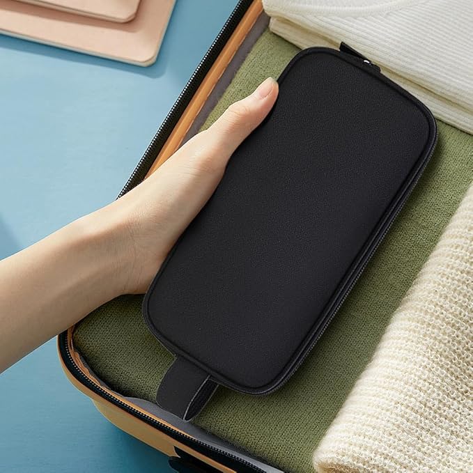 Teskyer Cable Organizer Bag, Travel Electronics Accessories Organiser, Protable Tech Pouch for Phone Chargers, Cables, Flash Drive, Power Bank, Hard Drive, Black, 23.5 x 12 x 9 cm, Double-Layer Cable