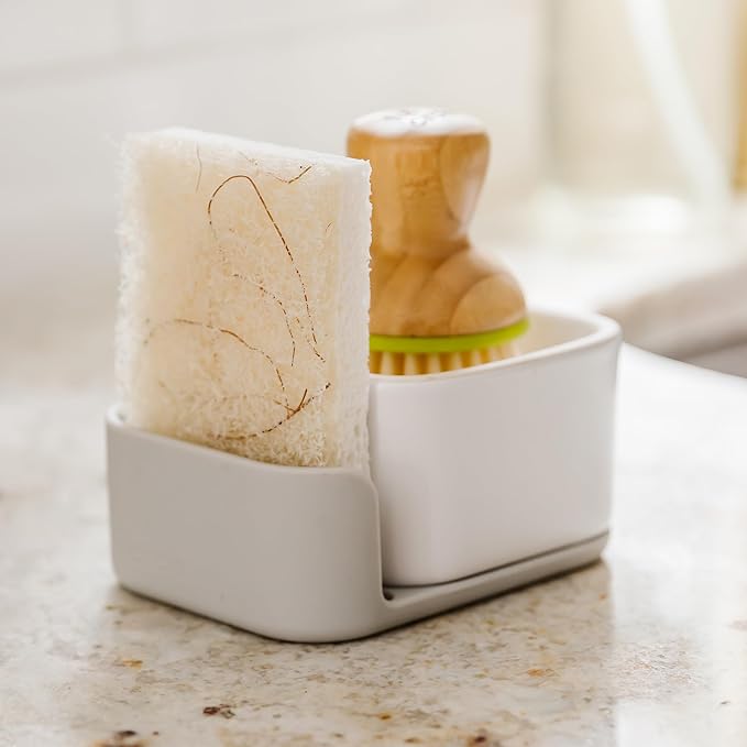 Full Circle Natural Scrubber Sponge Duo Set, Plant-Based Scrubber Sponges – Pack of 6 – 3 Walnut & 3 Coconut – Powerful Natural Sponges Made with Plants & Recycled Materials, Safe for Nonstick