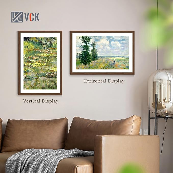 VCK 24x36 Poster Frame Set of 4 - Brown, Gallery-Quality Wood Picture Frames, 1.1-Inch Wide Border, Polished Plexiglass, Vertical or Horizontal Wall Display for Photo/Art/Prints, Brown